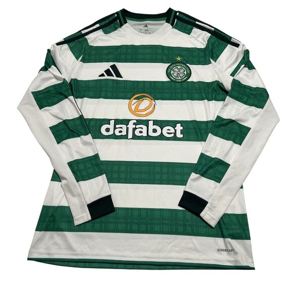 Adidas Dafabet Celtic FC Shirt in Green White Stripe